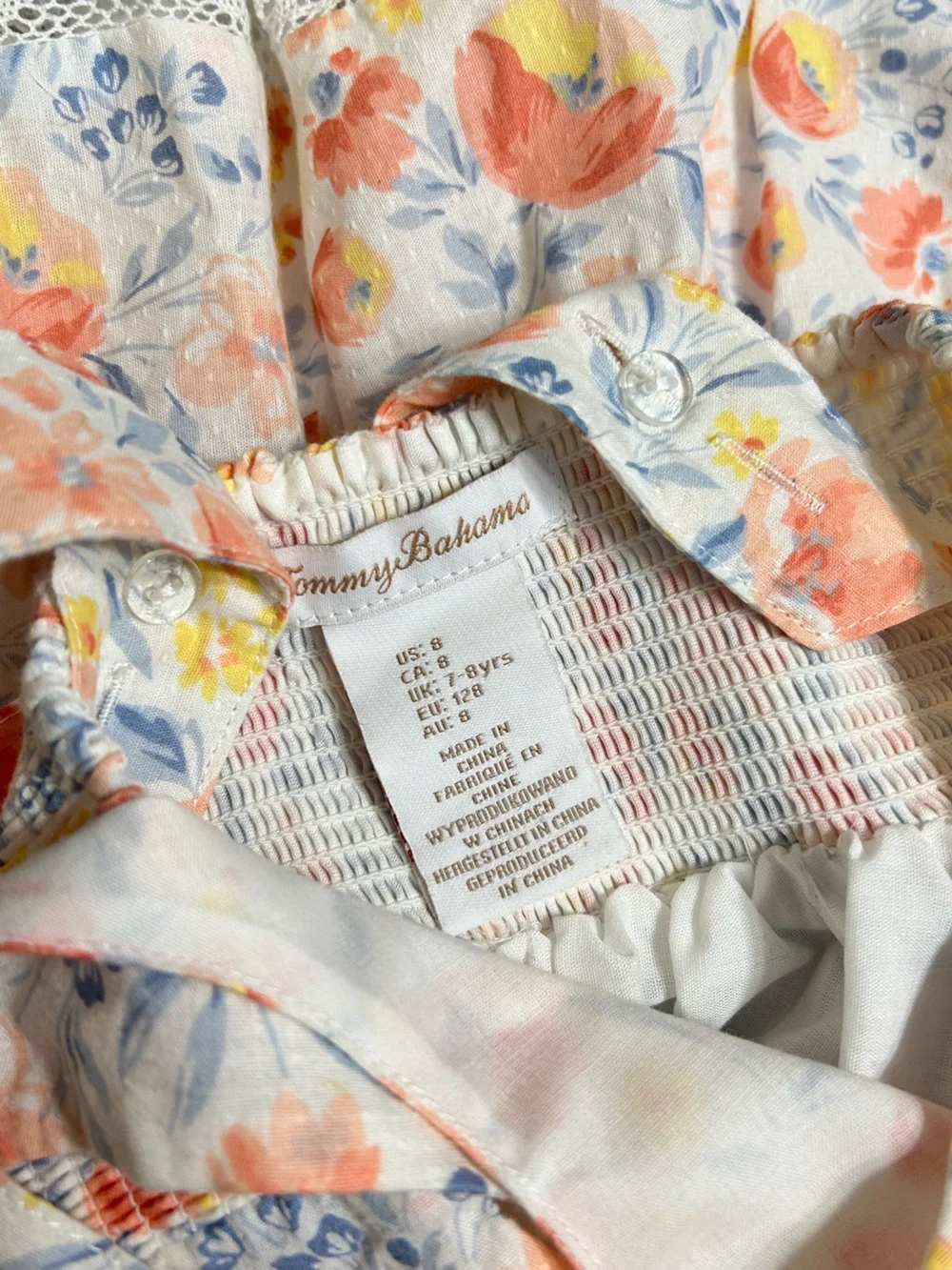 Tommy Bahama Floral Ruffle Tiered Crossback Sundress Girls Size 8